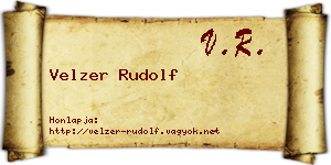 Velzer Rudolf névjegykártya